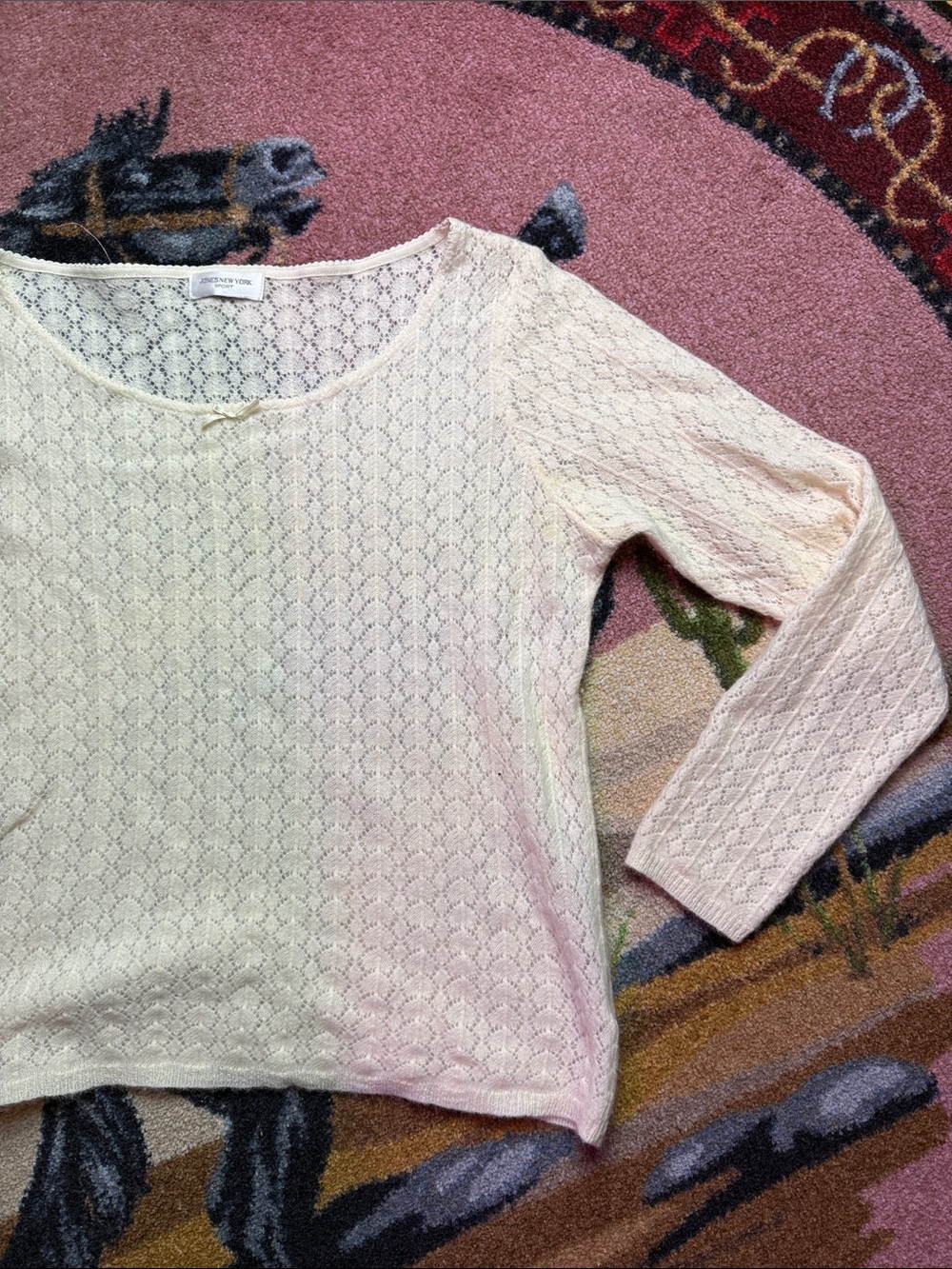VINTAGE IVORY SWEATER LONGSLEEVE - Picture 1 of 8